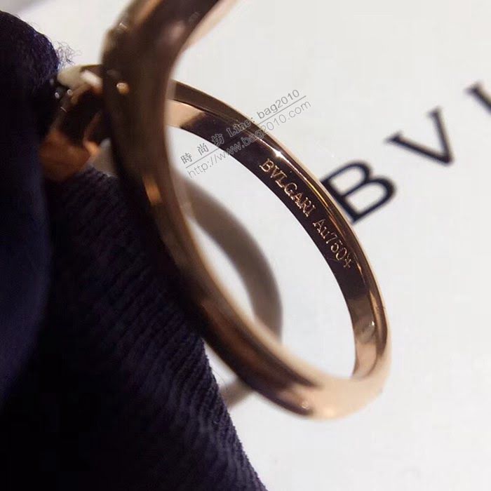 Bvlgari飾品 寶格麗雙面貝殼瑪瑙開口戒指 diva系列 925純銀電鍍18k彩寶扇形裙子單戒  zgbq3293